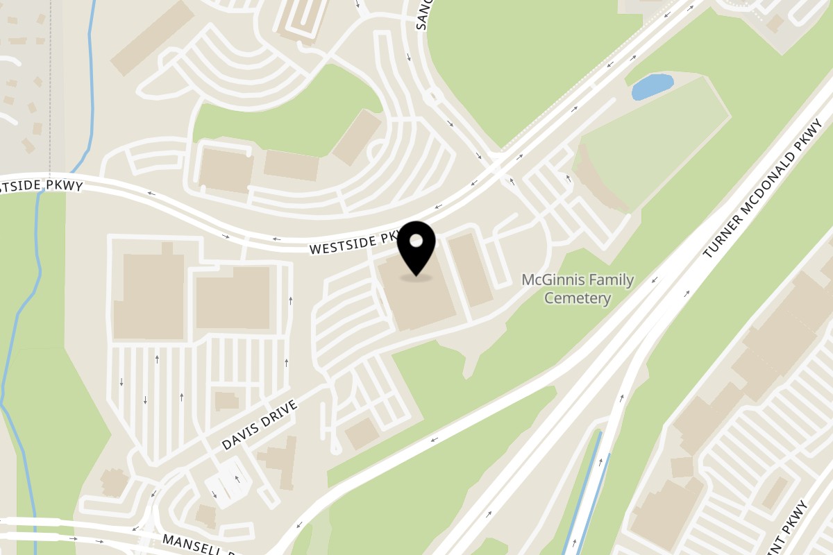 Map showing the location of Goodfellas Pizza and Wings Goodfellas Alpharetta - Coming Summer 2024 on 10800 Davis Dr in Alpharetta